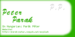 peter parak business card